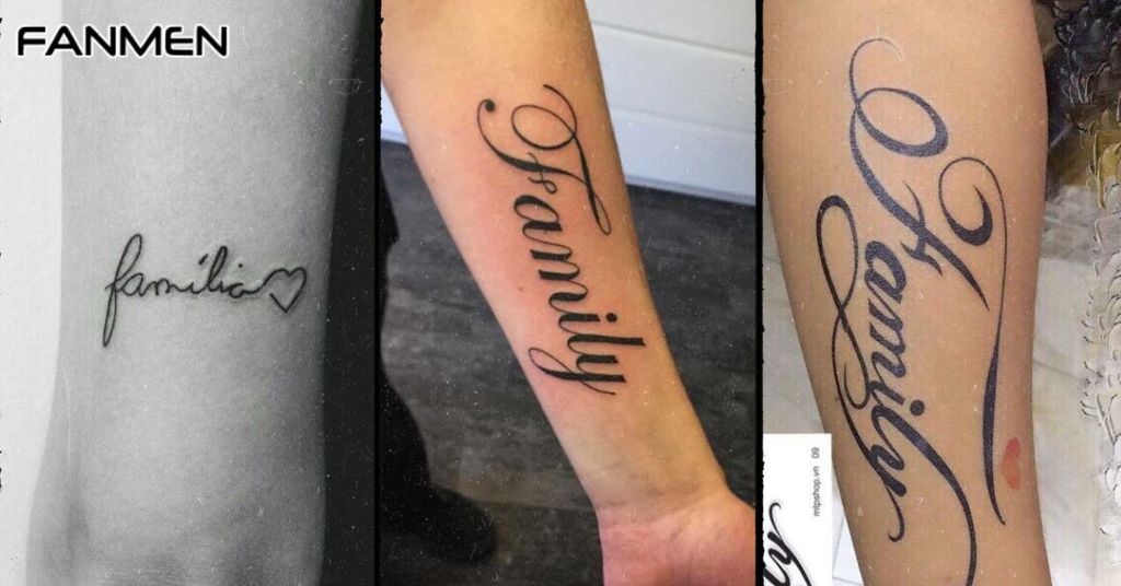 Hình xăm chữ family đẹp cho nam ở tay mẫu 3