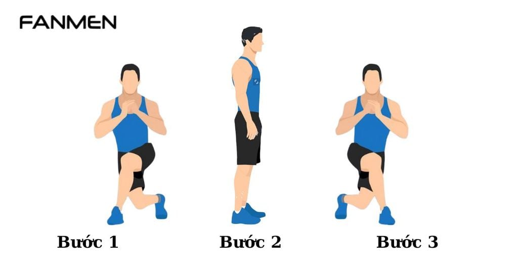 Bài tập thân dưới Curtsy Lunge