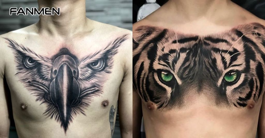 Các hình xăm ở phần xương ức đẹp 1