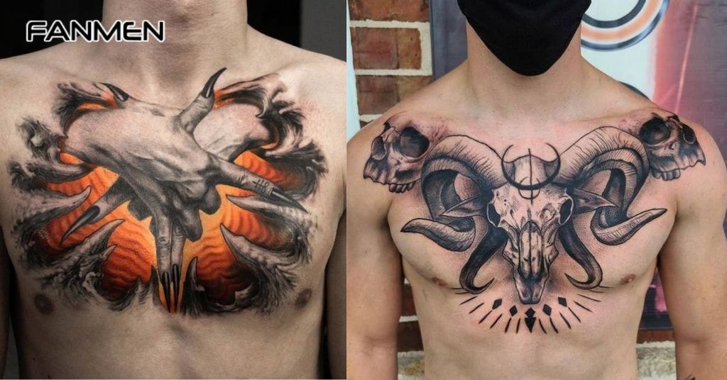 Các hình xăm ở phần xương ức đẹp 2