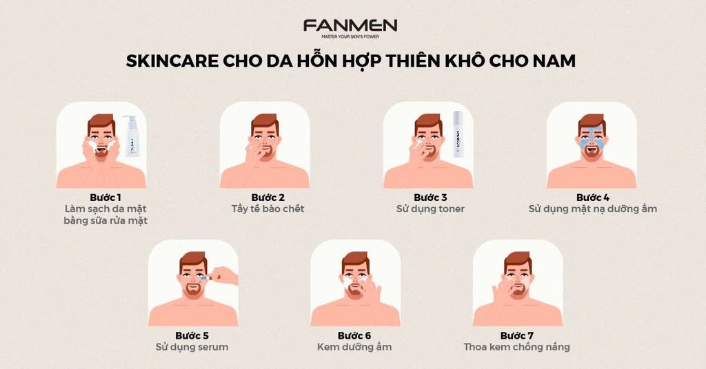 Cách chăm sóc da hỗn hợp thiên khô