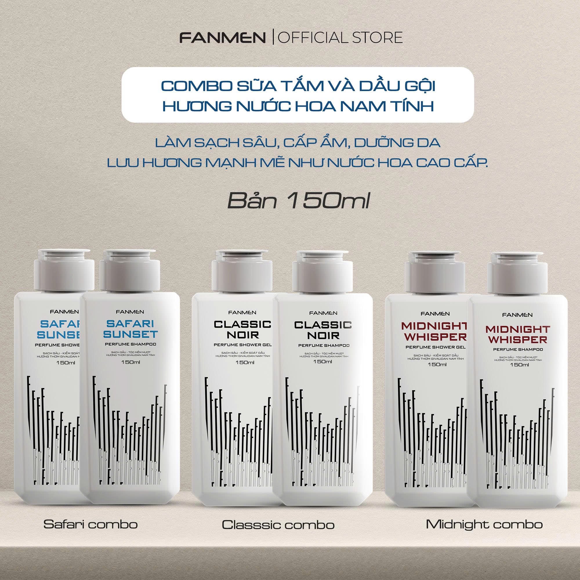 Combo Sữa Tắm 150ml + Dầu Gội 150ml Hương Nước Hoa