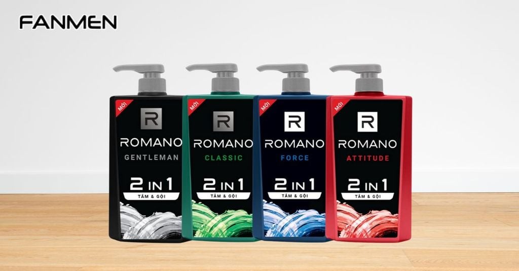 Dầu gội sữa tắm 2 trong 1 cho nam Romano hương nước hoa