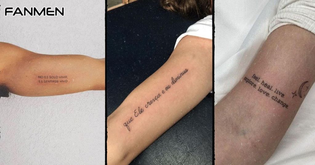 Hình xăm chữ đẹp cho nam ở bắp tay mẫu 3