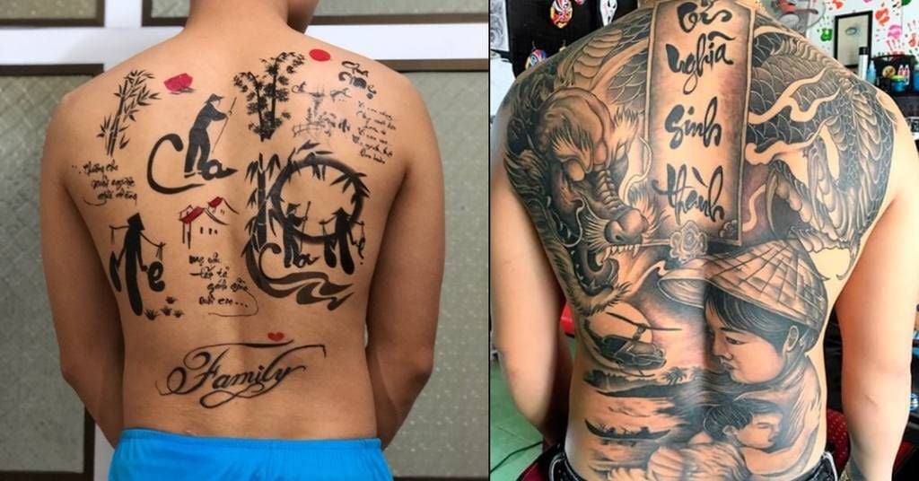 Hình xăm chữ Hán về gia đình 3
