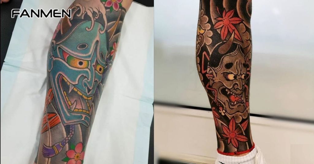 Hình xăm full chân phong cách biểu tượng