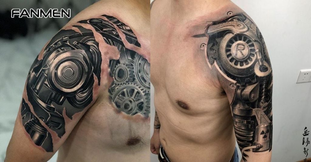 Hình xăm 3D cơ khí, robot độc đáo 4