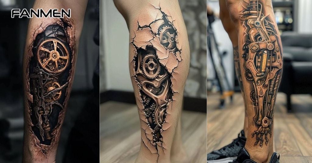 Hình xăm 3D cơ khí, robot độc đáo 7