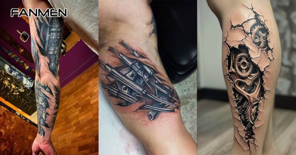 Hình xăm 3D cơ khí, robot độc đáo 2