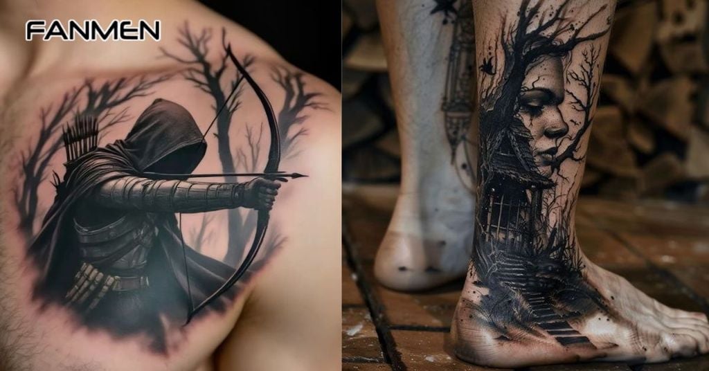 Hình xăm 3D nghệ thuật trừu tượng và ảo ảnh 5