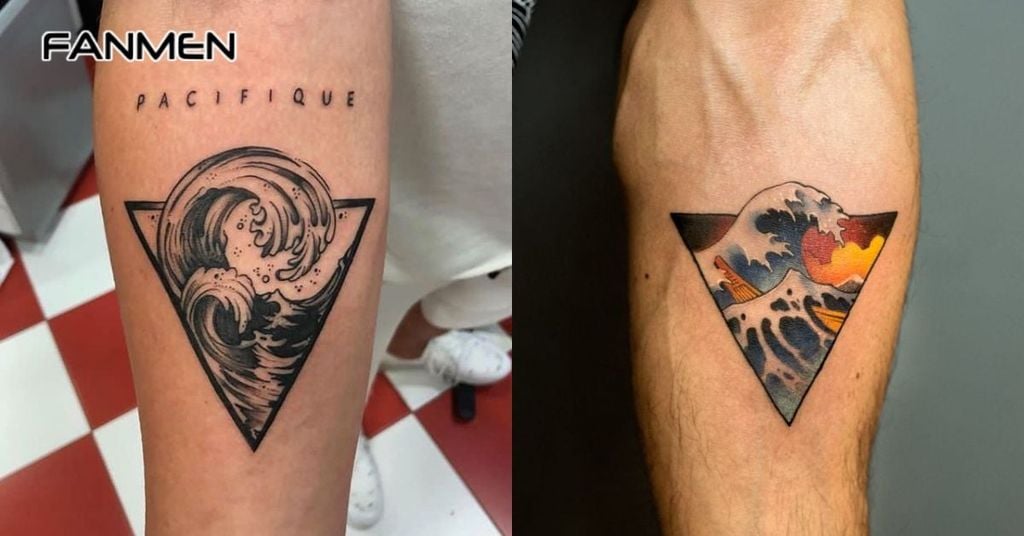 Hình xăm sóng, biển, sông, suối