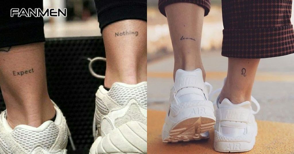 Hình xăm chữ ở chân 4