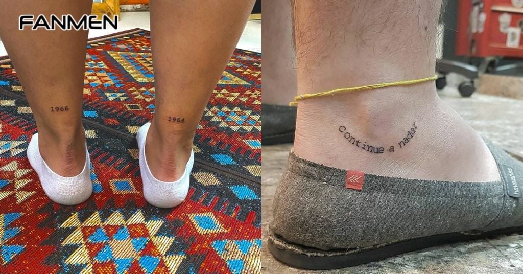 Hình xăm chữ ở chân 5