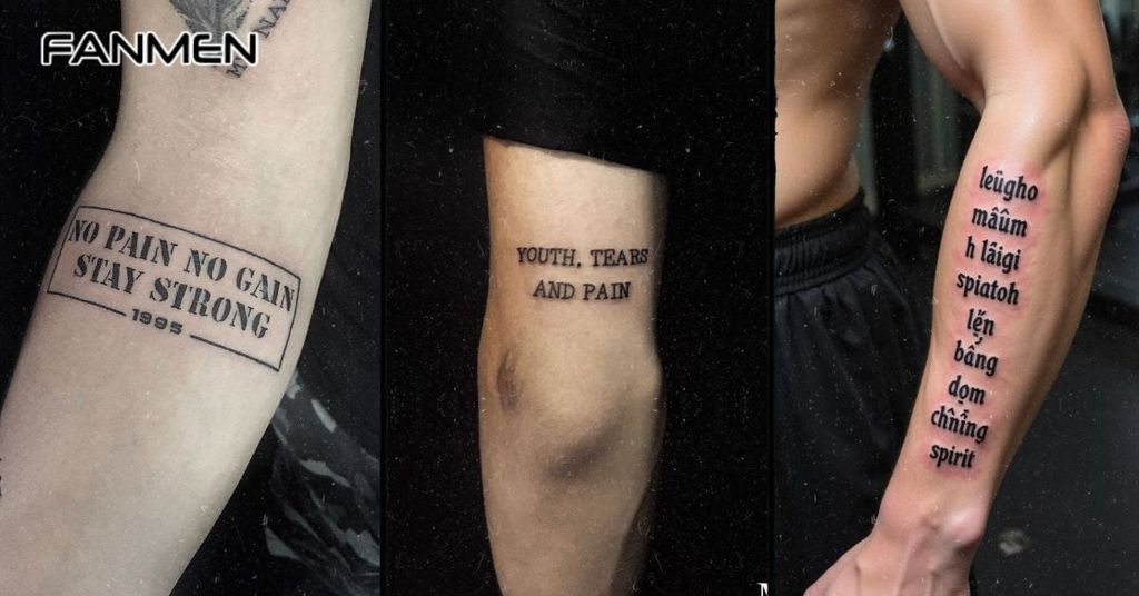 Hình xăm chữ cánh tay nam mẫu 12