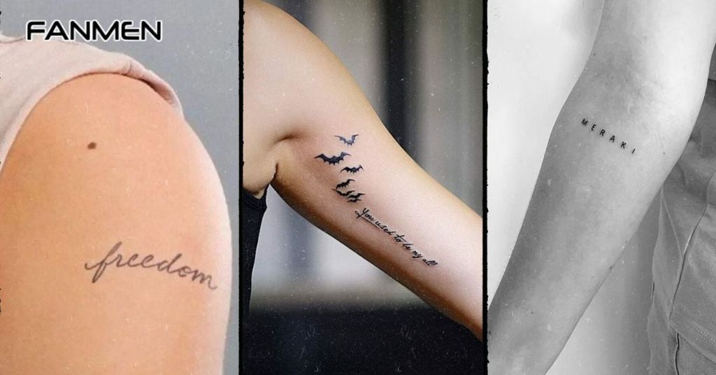 Hình xăm chữ cánh tay nam mẫu 3