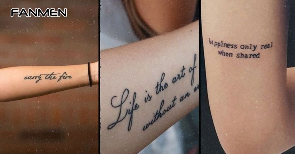 Hình xăm chữ cánh tay nam mẫu 4