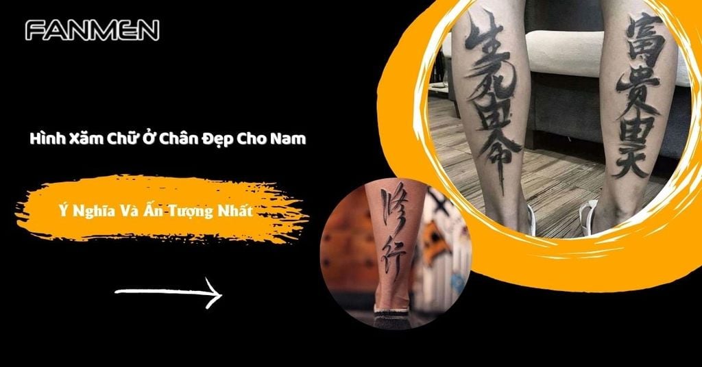 Hình xăm chữ ở chân đẹp cho nam