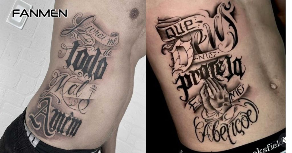 Hình xăm chữ ở hông nam 10