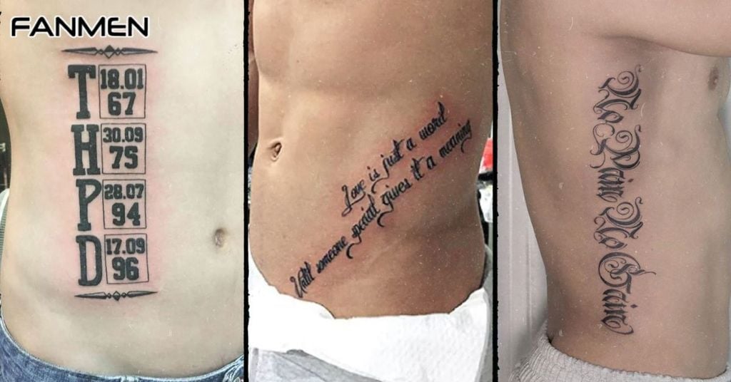 Hình xăm chữ ở mạn sườn nam&nbsp;mẫu 9