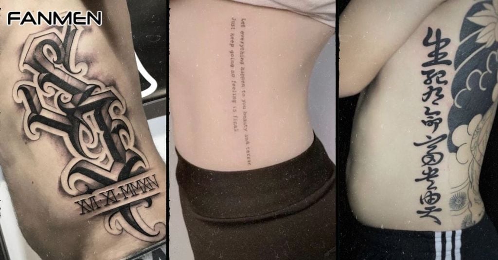Hình xăm chữ ở sườn cho nam&nbsp;mẫu 4