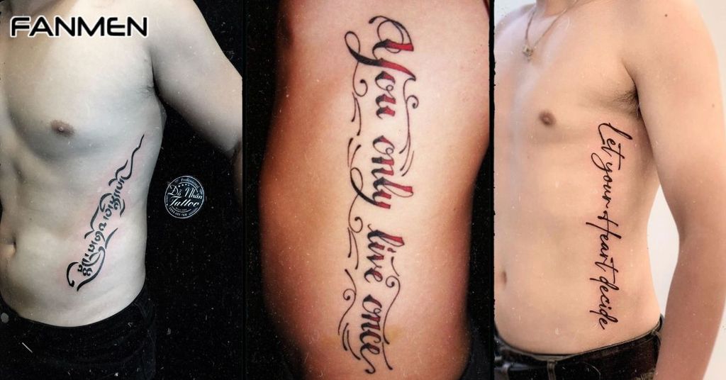 Hình xăm chữ ở sườn cho nam&nbsp;mẫu 10