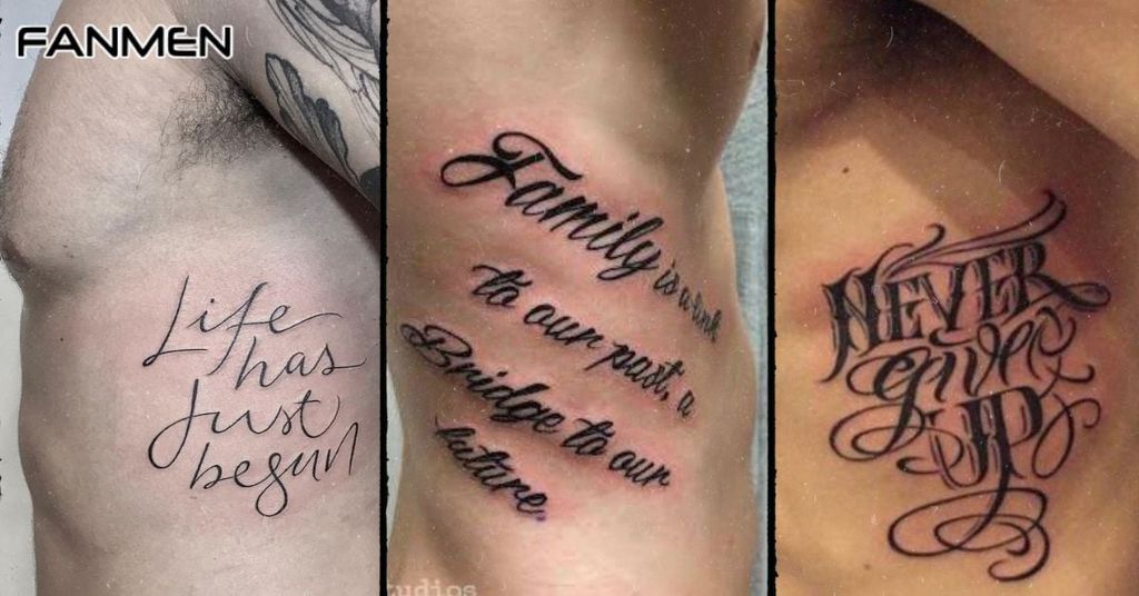 Hình xăm chữ ở sườn cho nam&nbsp;mẫu 14