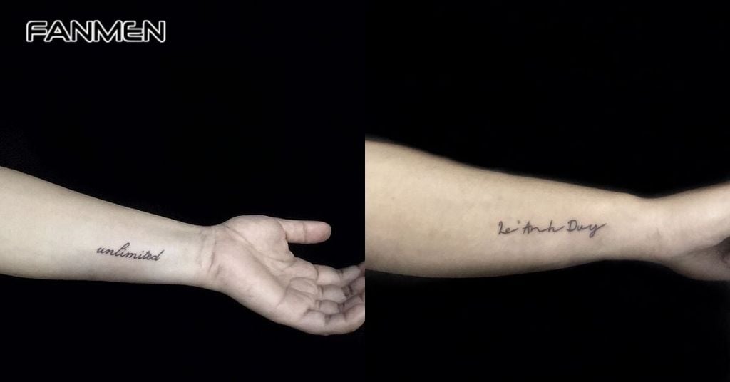Hình xăm chữ ở cổ tay