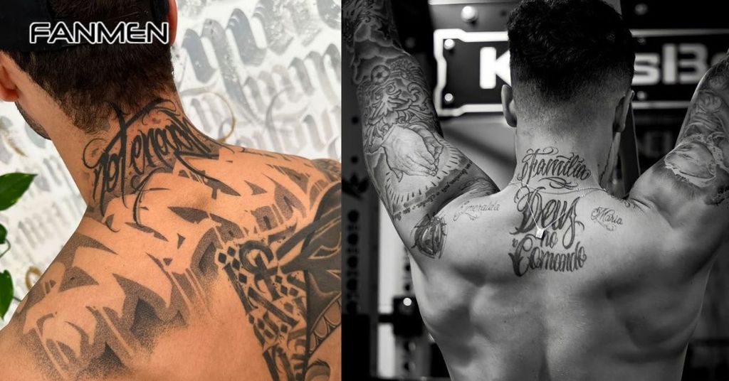 Hình xăm chữ sau gáy nam 10