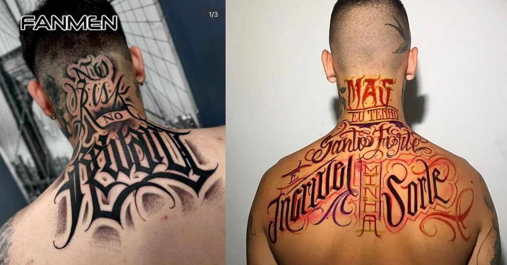 Hình xăm chữ sau gáy nam 3
