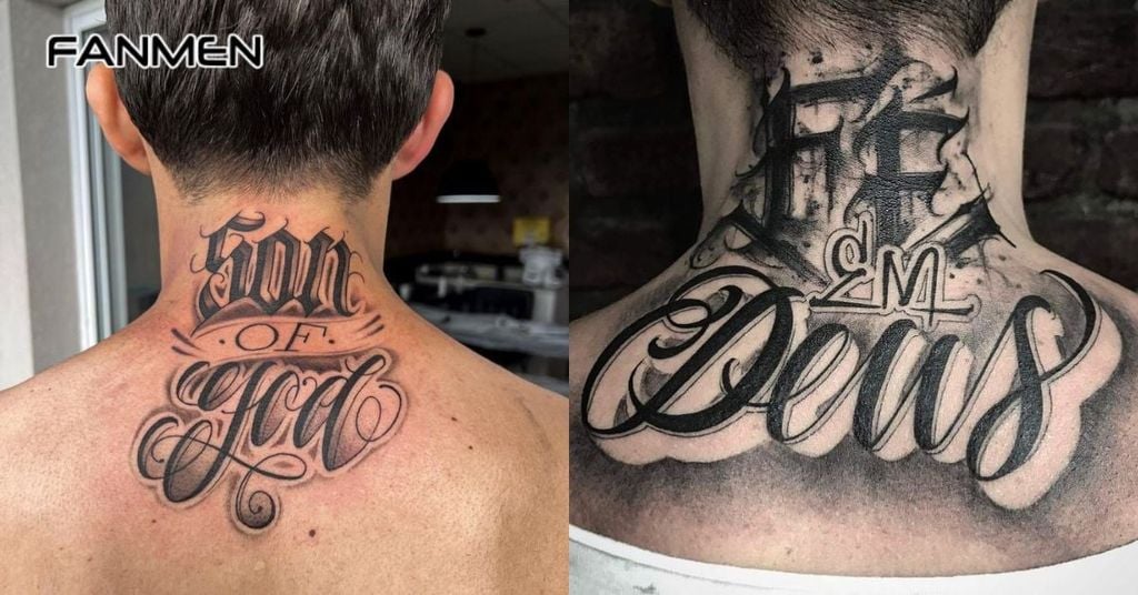 Hình xăm chữ sau gáy nam 4