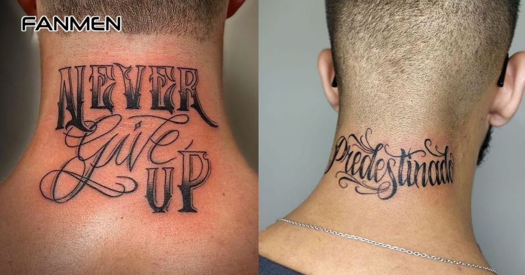 Hình xăm chữ sau gáy nam 5
