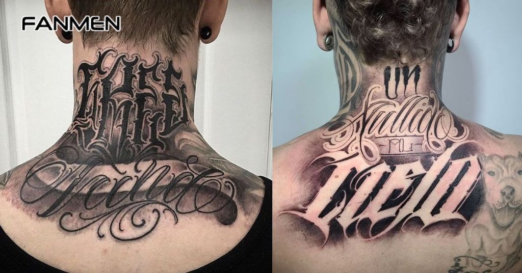 Hình xăm chữ sau gáy nam 7
