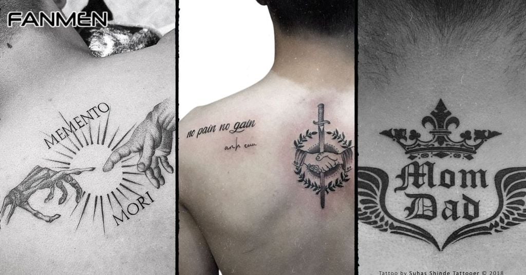 Hình xăm chữ sau lưng cho nam mẫu 1