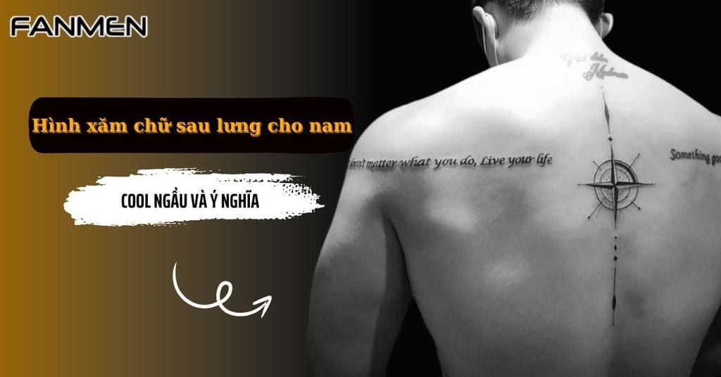 Hình xăm chữ sau lưng cho nam
