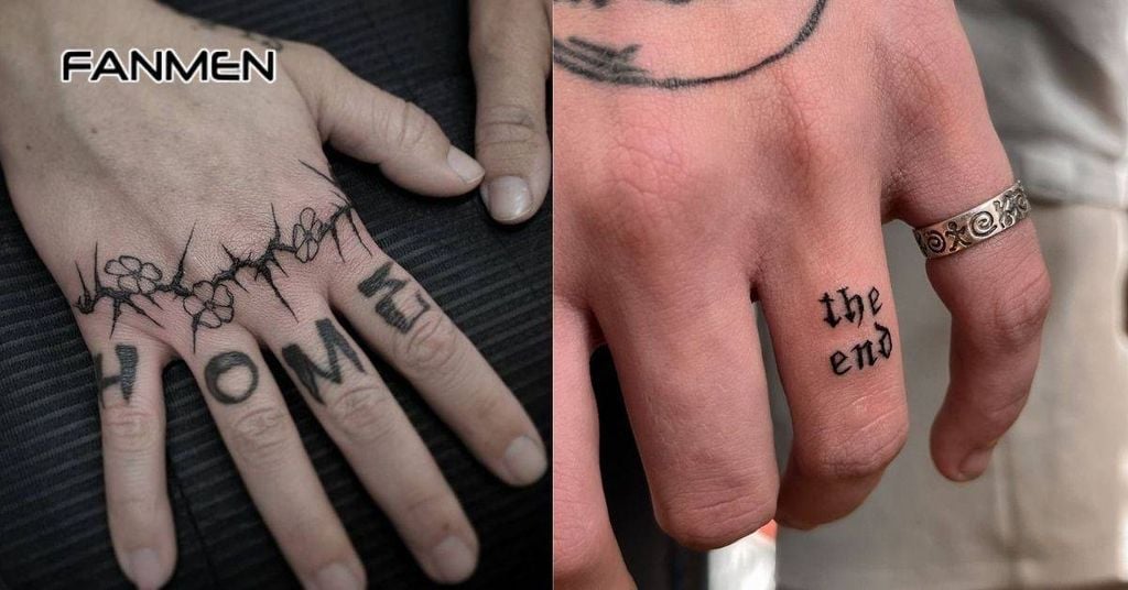 Hình xăm chữ và số ở ngón tay