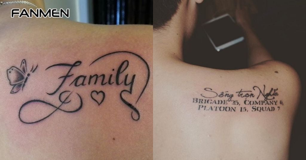 Hình xăm chữ ý nghĩa về gia đình 2
