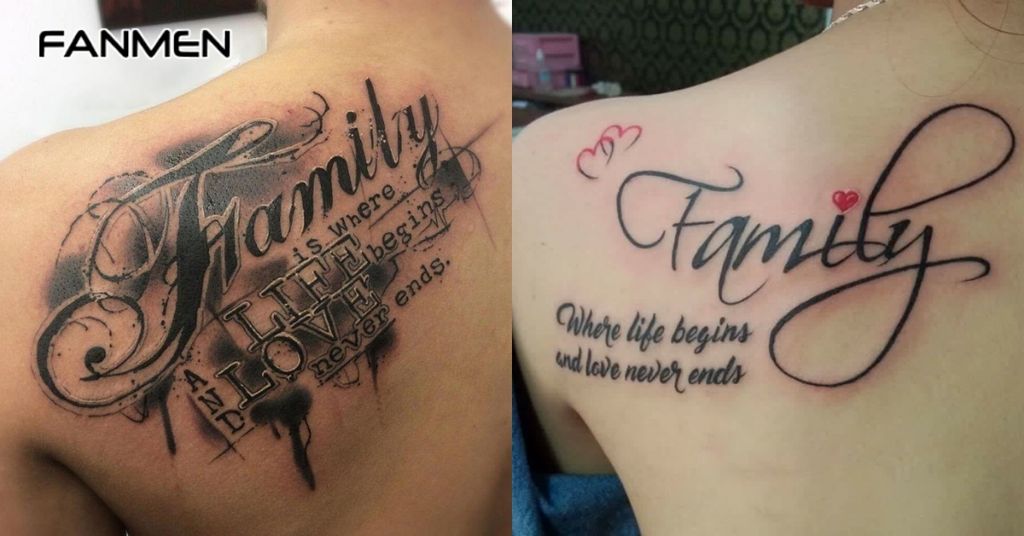 Hình xăm chữ ý nghĩa về gia đình