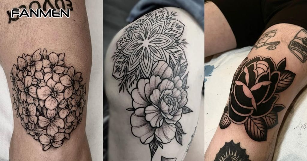 Hình xăm đầu gối các loài hoa