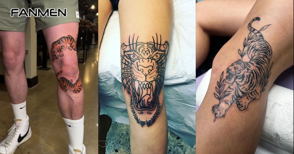 Hình xăm đầu gối động vật hoang dã 2