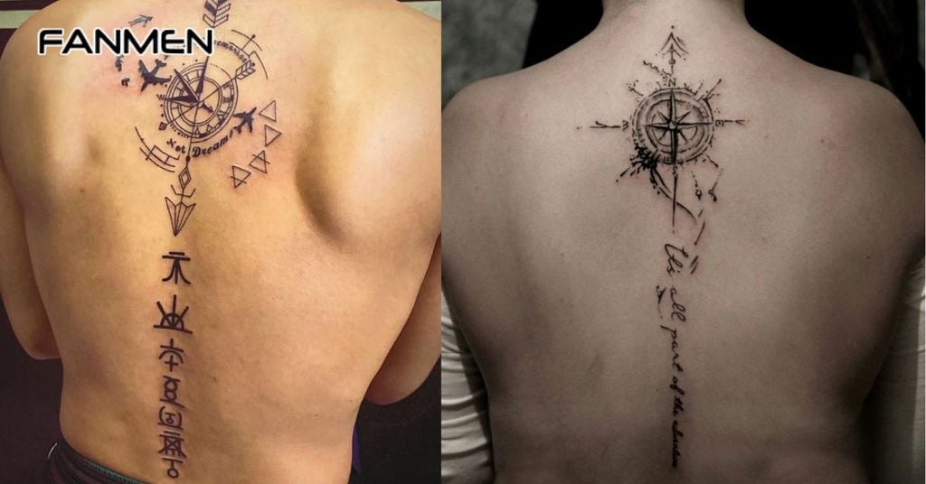 Hình xăm dọc sống lưng cho nam