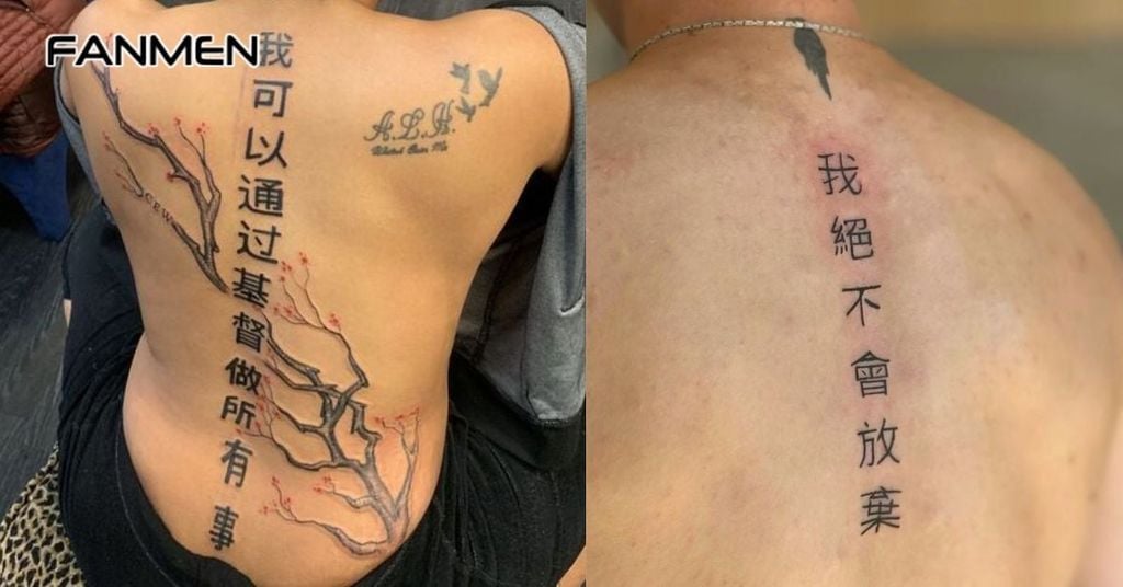 Hình xăm dọc sống lưng cho nam