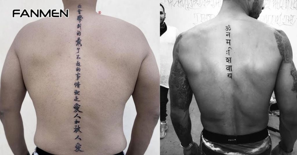 Hình xăm dọc sống lưng cho nam