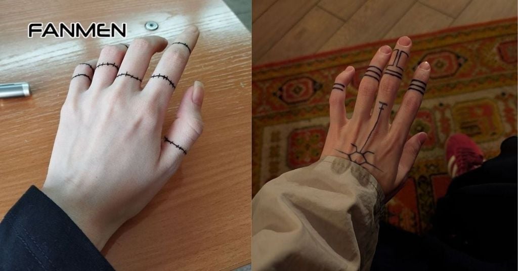 Hình xăm mini ngón tay phong cách tối giản