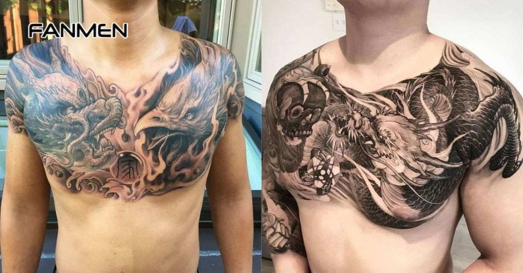 Hình xăm ở ngực cho nam về động vật