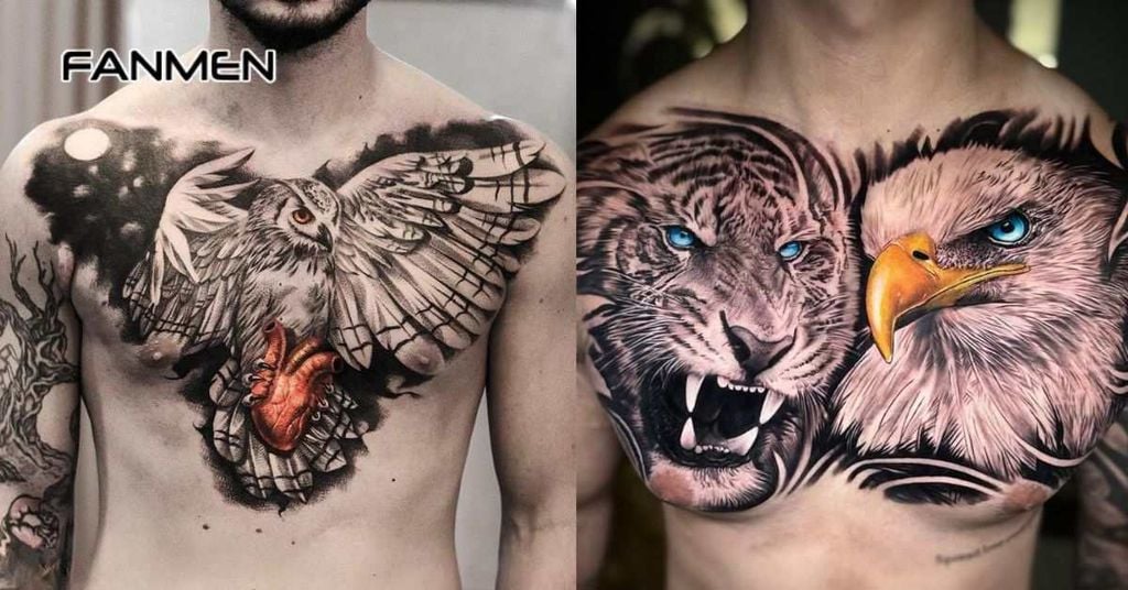 Hình xăm ở ngực cho nam về động vật