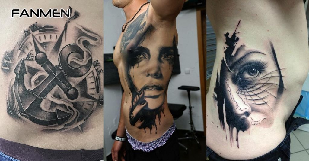 Hình xăm eo nam 3D sống động 2