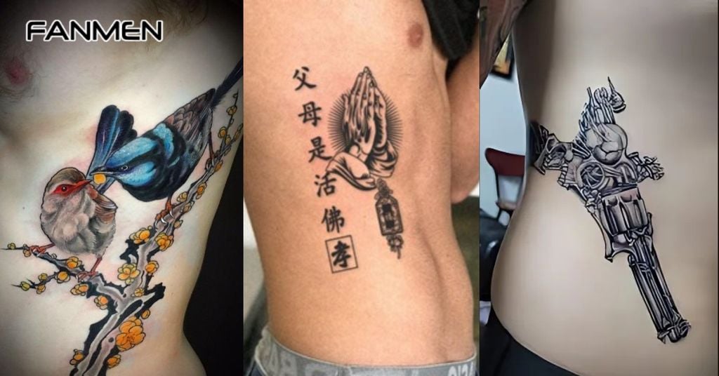 Hình xăm eo nam 3D sống động 3