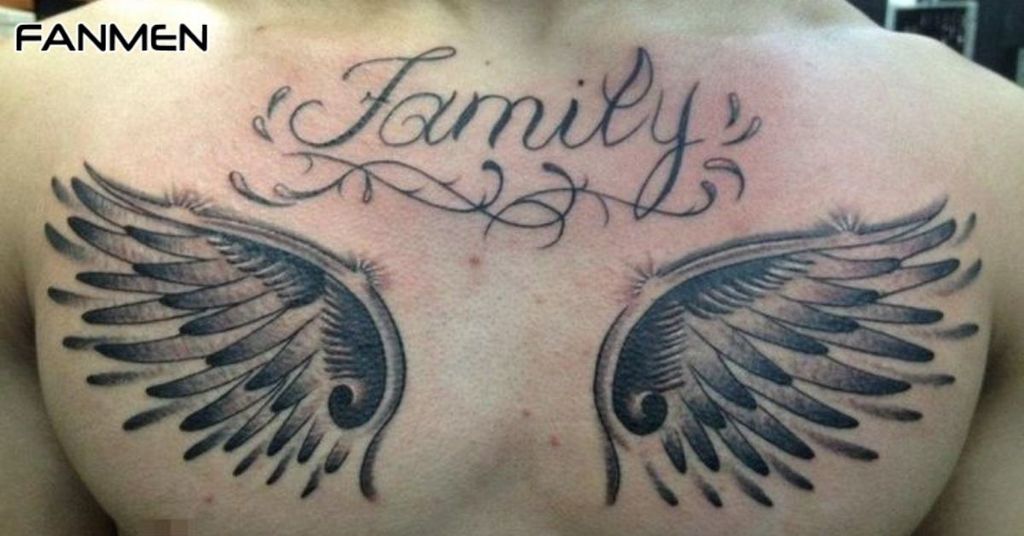 Hình xăm family ở ngực cho nam mẫu 2