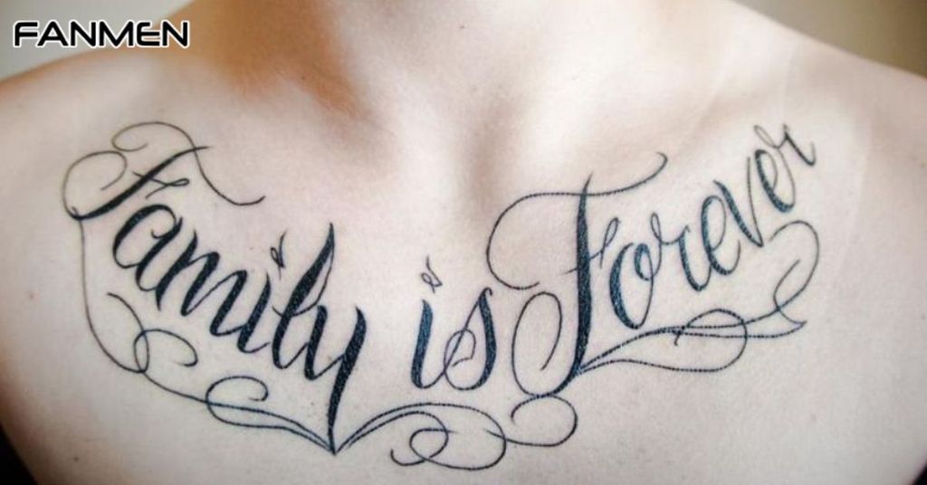 Hình xăm family ở ngực cho nam mẫu 6