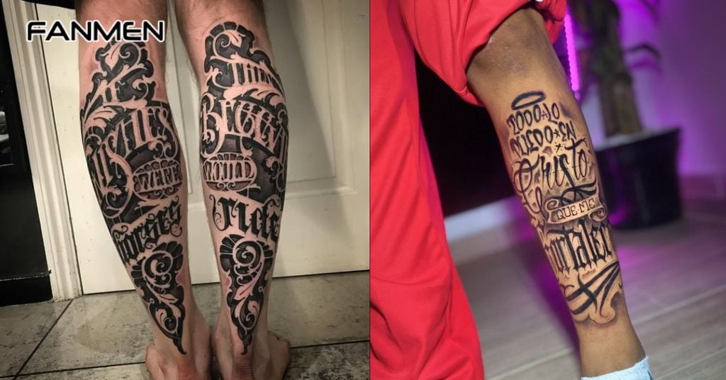 Hình Xăm Full Chân Phong Cách Chữ 4